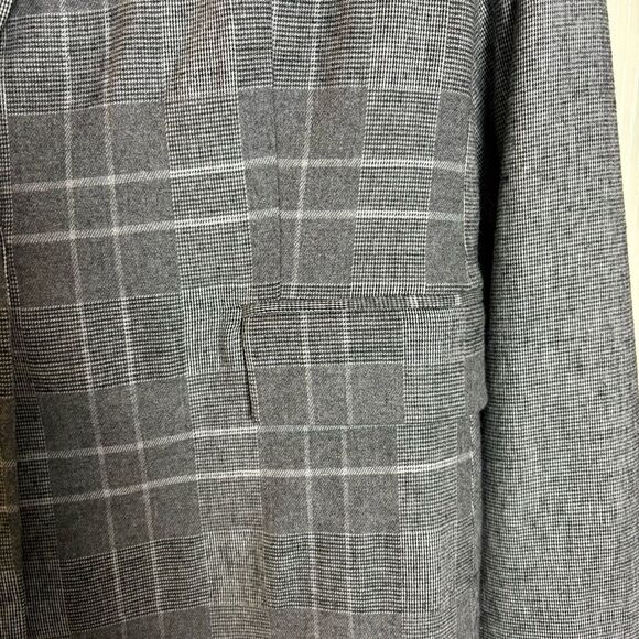 Carlisle New York Grey Black Grid Pattern Wool Blend Blazer Jacket Size 12 - Picture 9 of 12